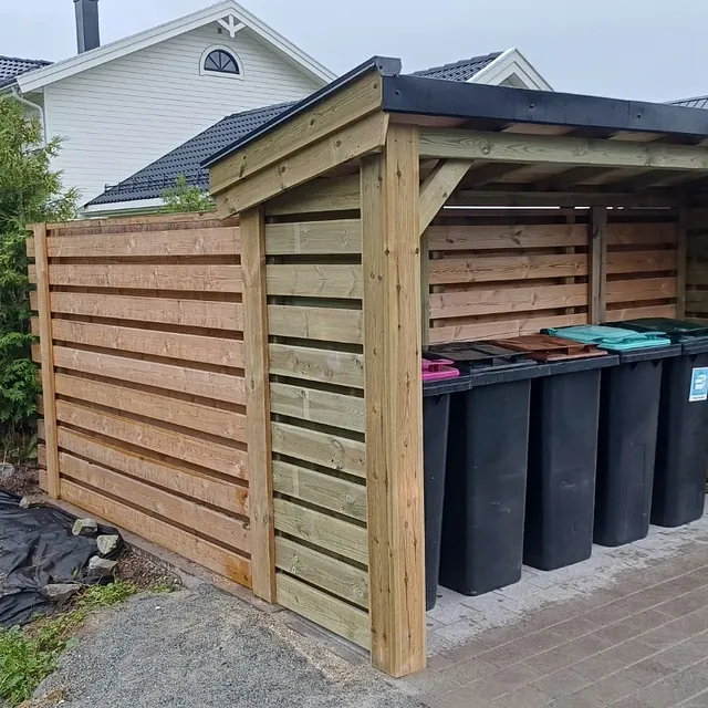 Nyoppført søppelskur