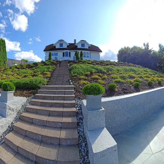 Flott beplatning ved herskapshus